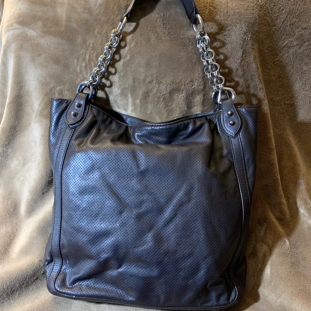 Donald Pliner Leather Tote Large Purse Brown